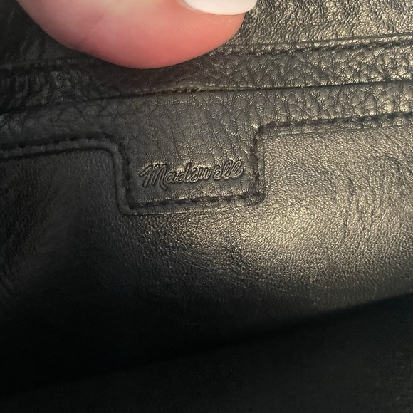 Madewell Medium Transport Leather Tote Black Bag Purse Shoulder Crossbody Color - Picture 12 of 15